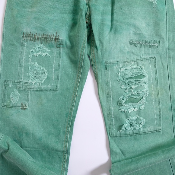 Global Work patchwork ripped denim jeans (japan) - Picture 2 of 5